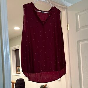 Eddie Bauer Burgundy Sleeveless Top